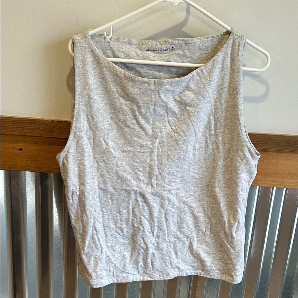 Abercrombie & Fitch Light Gray Crop Top